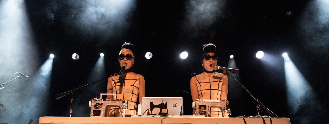 Lunna Menoh and Saori Mitome of Les Sewing Sisters perform. Photo By Stevo Rood.