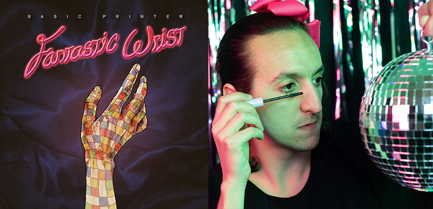 Album Art for Fantastic Wrist by Basic Printer next to Photo Of Jesse Gillenwalters